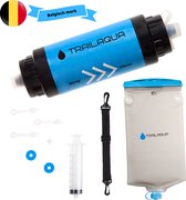 TrailAqua Waterfilter Survival 0.1Micron - Filtert Bacteriën - Snelle Drinkwaterfilter en Waterzuivering met Waterzak voor Outdoor,  Kamperen, Preppen, Noodgeval en Wandelen