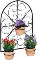 Relaxdays porte-pot mural en métal - porte-plante mural 3 anneaux - porte-plante à l'intérieur