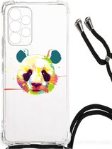 Silicone Hoesje Geschikt voor Geschikt voor Samsung Galaxy A53 Telefoon Hoesje met doorzichtige rand Panda Color