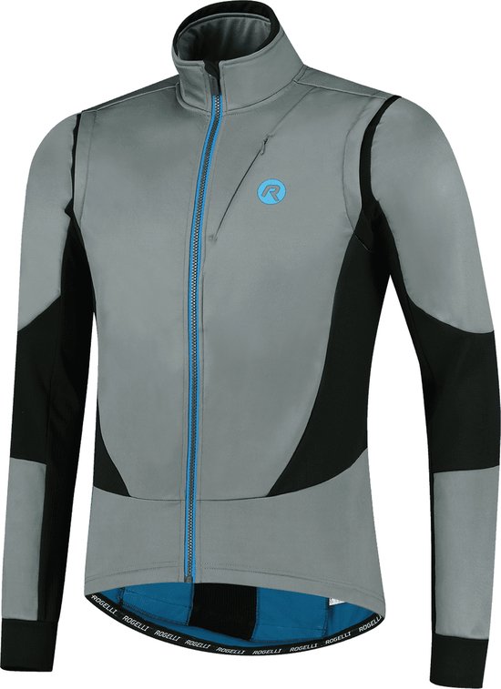 Rogelli Brave Winter Jacket - Veste de cyclisme Homme - Grijs/ Zwart/ Blauw - Taille S