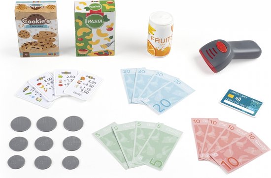 Smoby - Rollenspel - Shopping - Elektronische Supermarkt kassa met kassa lade, echte rekenmachine, dummymicrofoon, creditcardlezer en weegschaal met mechanische actie van Smoby — afbeelding 4