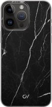 Hoesje geschikt voor Apple iPhone 14 Pro Max - Marble Noir - Marmer - Zwart - Apple Soft Case Telefoonhoesje - TPU Back Cover - Casevibes