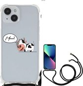Silicone Back Case Geschikt voor iPhone 14 Telefoonhoesje met doorzichtige rand Cow