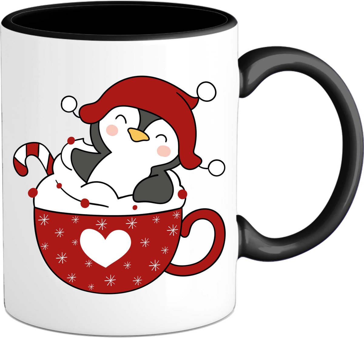 Hot choco pinguin kerst buddy - Mok - Zwart
