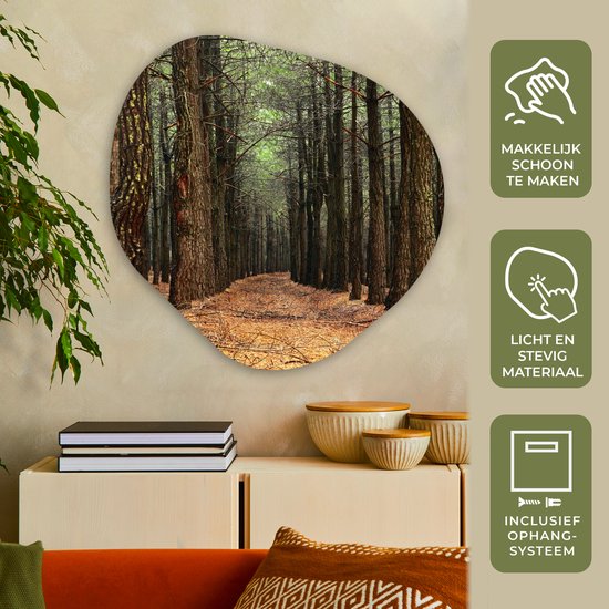 Décoration murale bio - Décoration murale en plastique - Tableau bio - Automne - Décoration rurale - Forêt - 90x90 cm - Forme miroir bio sur plastique