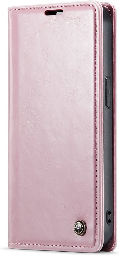 CaseMe - Coque de téléphone adaptée pour Apple iPhone 14 - Etui portefeuille à rabat - Fermeture magnétique - Rose