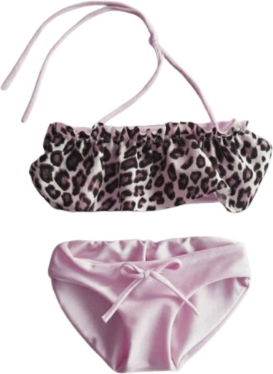 Maat 62 Bikini roze met tijgerprint Baby en kind zwemkleding roze - Merkloos