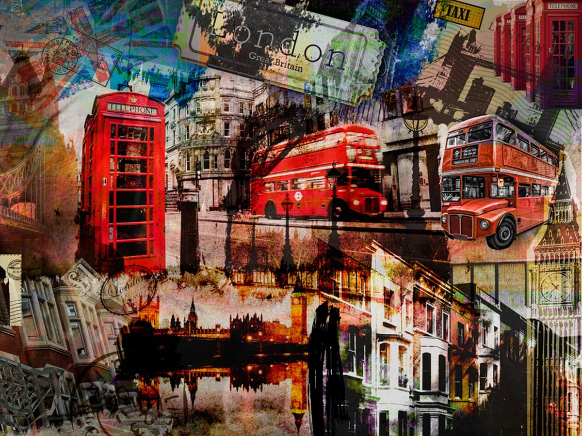 Fotobehang - Londen collage.