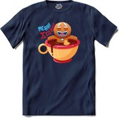 Hot choco koekie - T-Shirt - Meisjes - Navy Blue - Maat 12 jaar