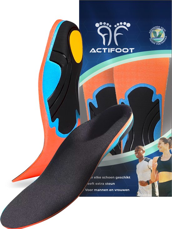 Footgel Inlegzolen voor voetbalschoenen, gel-sportinlegzolen voor dames en heren, ademend, comfortabel, stabiliserend, voorkomt letsel, voetpijn, knieën en lumbale wervelkolom, maten 35 tot 38