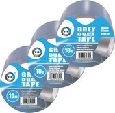 DID - duct tape - reparatietape - grijs - 3 stuks - 10 meter x 48 mm