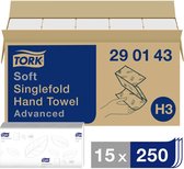 TORK 290143 Serviettes en papier (lxl) 23 cm x 22,60 cm Wit 15 x 250 feuilles/paquet 3750 pièce(s)