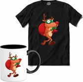 Kerstman's hulpje - T-Shirt met mok - Heren - Zwart - Maat XL