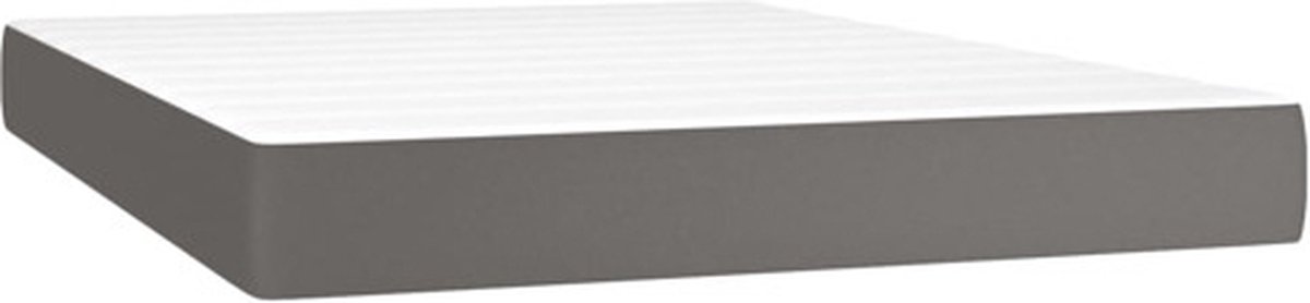 vidaXL - Pocketveringmatras - medium - 140x200x20 - cm - kunstleer - grijs