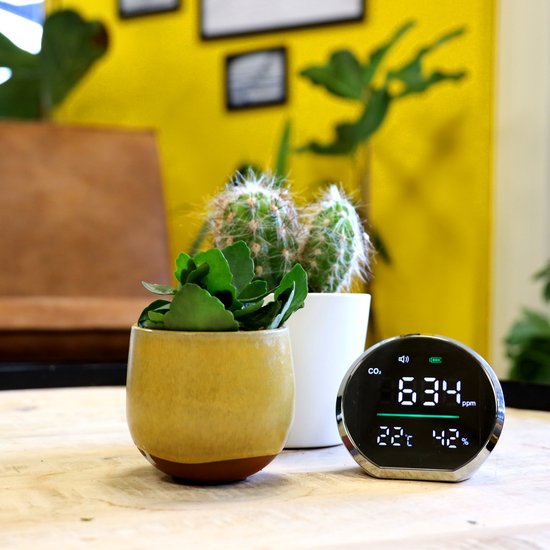 Silvergear CO2 meter met luchtvochtigheidsmeter en alarm