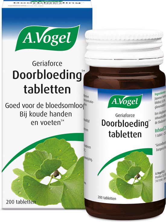 A.Vogel Geriaforce Doorbloeding tabletten - Ginkgo biloba is goed de bloedsomloop... bol.com