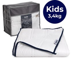 Kalm Verzwaringsdeken Kind 3,4 KG - Weighted blanket - Verzwaarde Deken - Zwaartedeken 150 cm x 100 cm - Biologisch Katoen