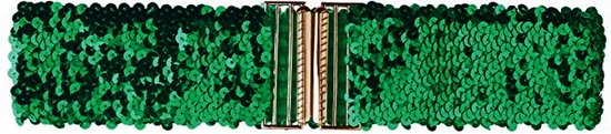 Ceinture Scintillante Vert | Sequins / Paillettes Glitter | 65 - 95cm | Ceinture élastique | Mode Favorite