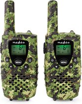 Nedis Walkie talkie Set - 2 Handsets - Tot 8 km - Frequentiekanalen: 8 - PTT / VOX - tot 2,5 uur - Koptelefoonoutput - 2 Headsets - Inclusief reiskoffer - Groen