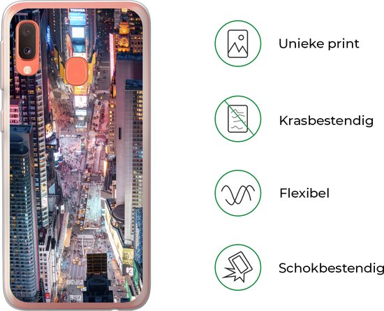 Coque Samsung Galaxy A20e - Vue de dessus de Times Square à New York - Siliconen