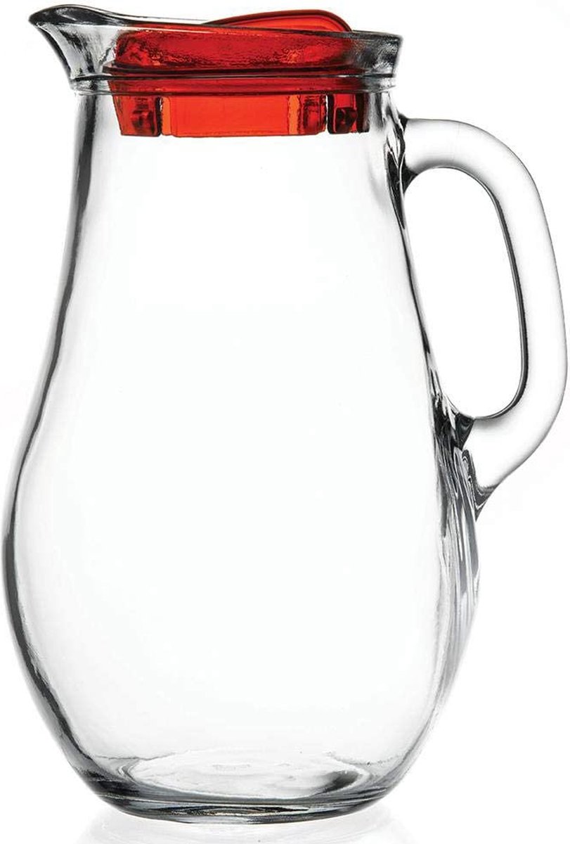 ORION GROUP Glazen karaf karaf glas waterkaraf | 2,1 l | met deksel en uitloop | voor zelfgemaakte | drankjes ijsthee melk koffie wijn thee fruit inzet, waterkan, waterkaraf waterkan