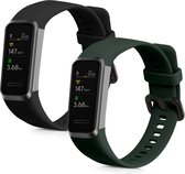 kwmobile 2x armband geschikt voor Huawei Band 4 - Bandjes voor fitnesstracker in zwart / donkergroen