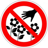 Verboden bloemen te plukken sticker 150 mm