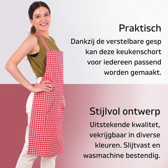 Dames keukenschort met bloemen, zakken en verstelbare tailleriem, waterdicht damesschort kopen vanaf een prijs van 43