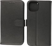 iPhone 14 Hoesje - Echt Lederen Wallet Case Telefoonhoesje - Zwart