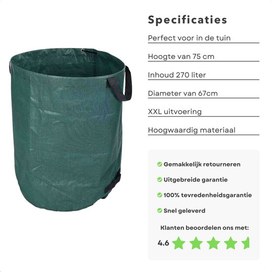Cheqo® XL Sac à déchets de jardin - Sac à déchets de jardin - Poubelle de  jardin - Sac