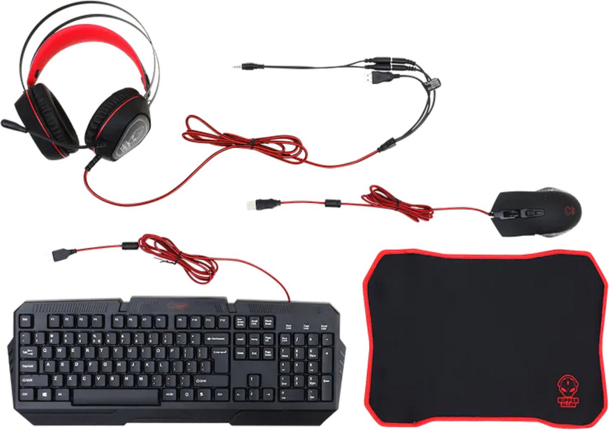 S&C - gamingset 4in1 Verlicht toetsenbord, muis en koptelefoon cadeau tip