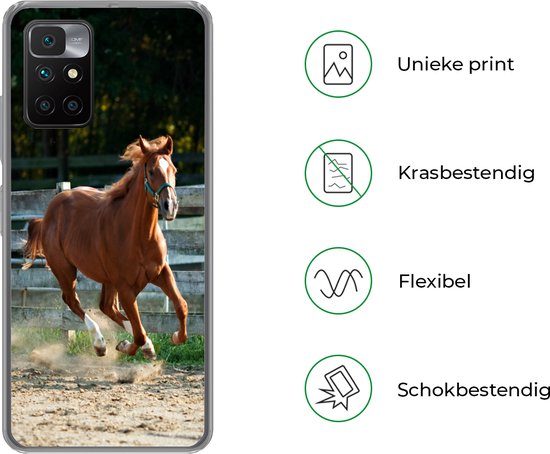 Coque Xiaomi Redmi 10 - Cheval - Lumière - Sable - Coque de téléphone en Siliconen