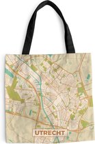 MuchoWow® Schoudertas - Strandtas - Big Shopper - Boodschappentas - Stadskaart - Utrecht - Vintage - 45x45 cm - Katoenen tas