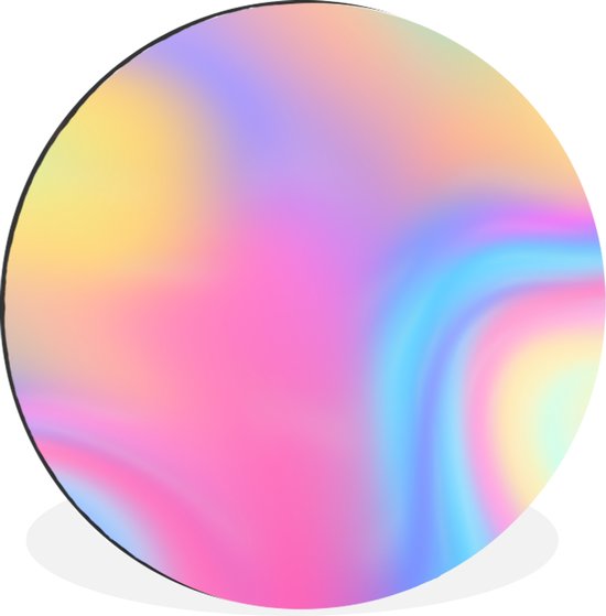 WallCircle - Wandcirkel - Muurcirkel - Vage kleuren - Aluminium - Dibond - ⌀ 60 cm - Binnen en Buiten