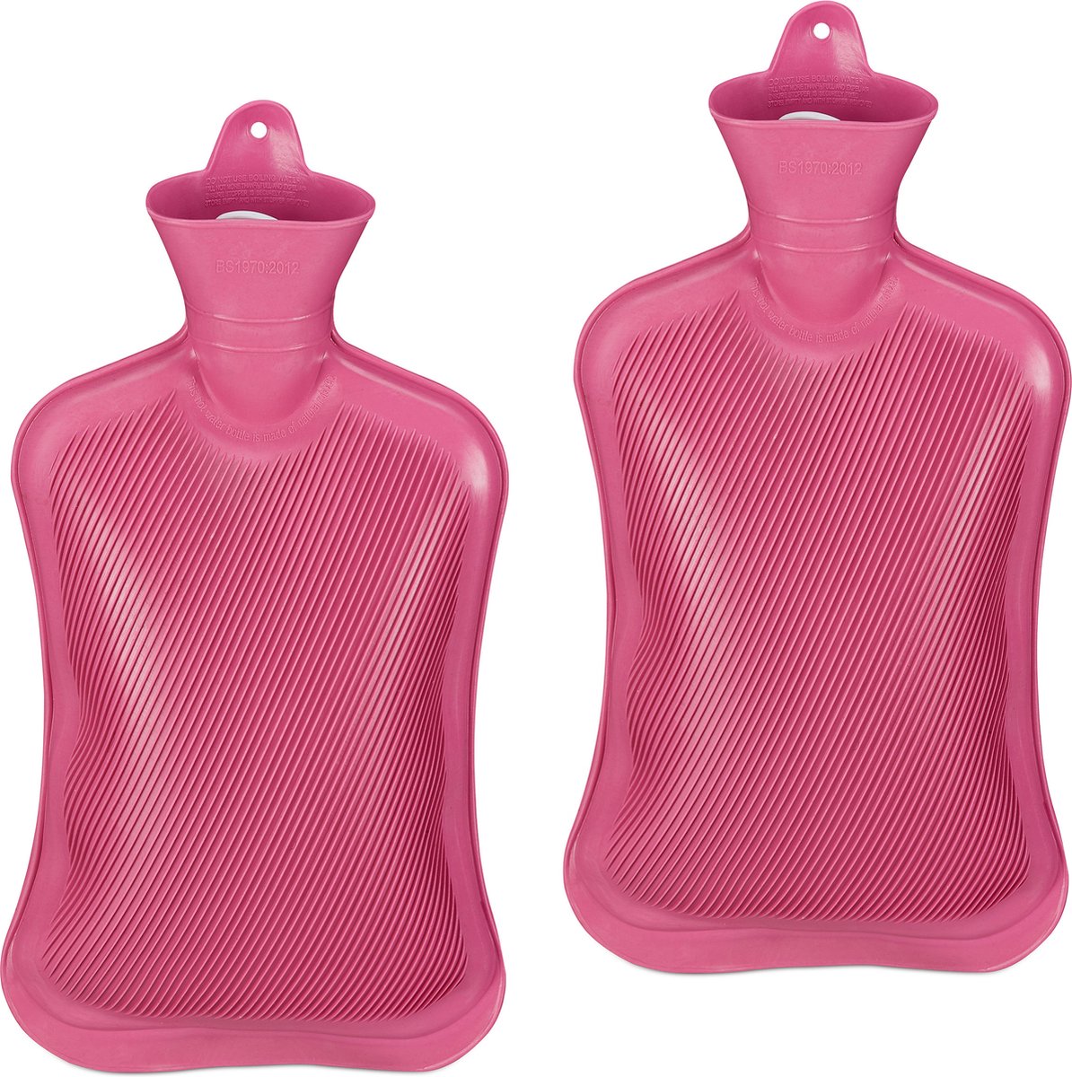 Goedkoopste 2x kruik rubber - bedkruik - warmwaterkruik - waterkruik - zonder hoes - 2 liter