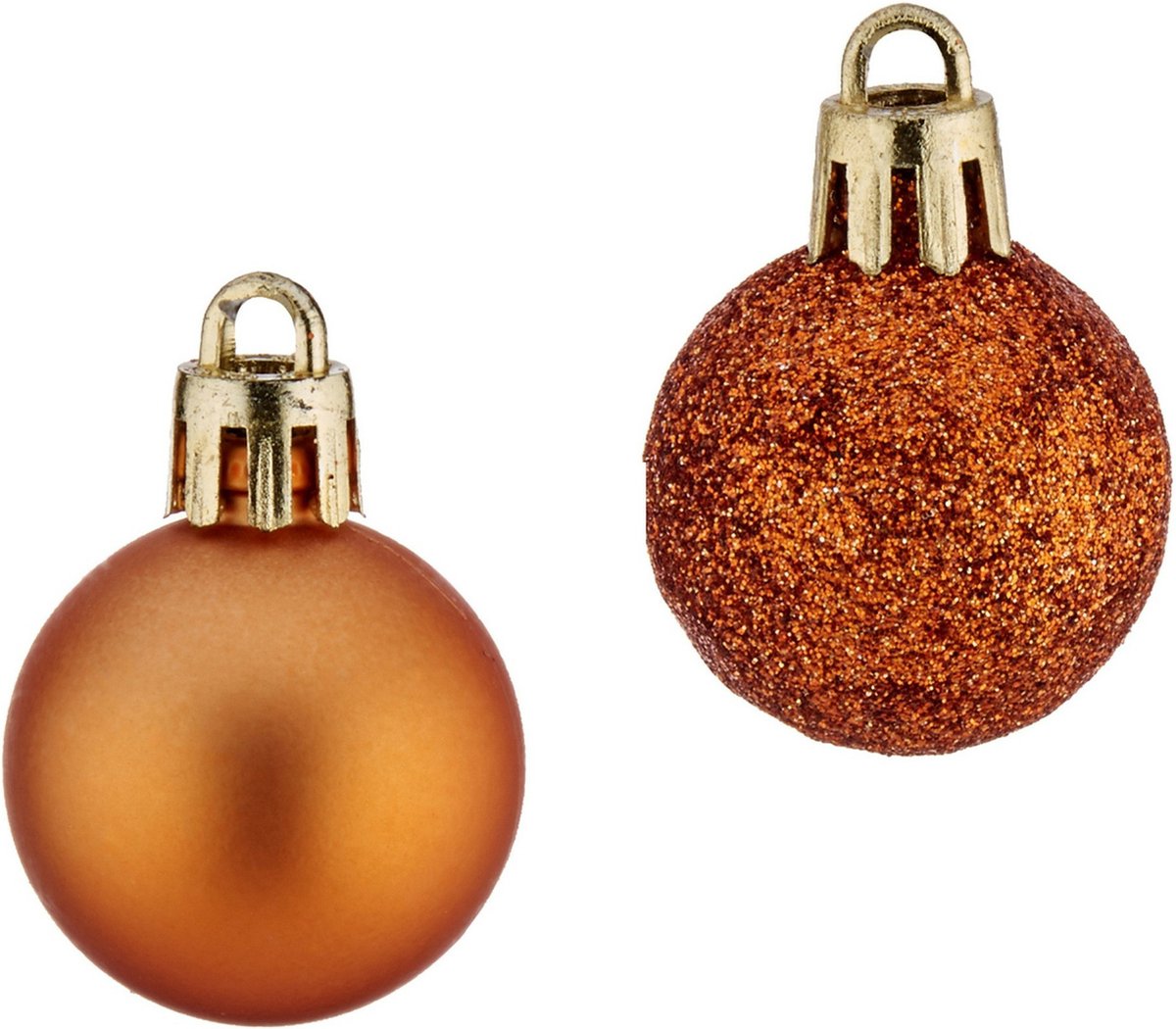 Krist+ Kerstballen - 12x ST - oranje - kunststof - 3 cm - glitter - mat