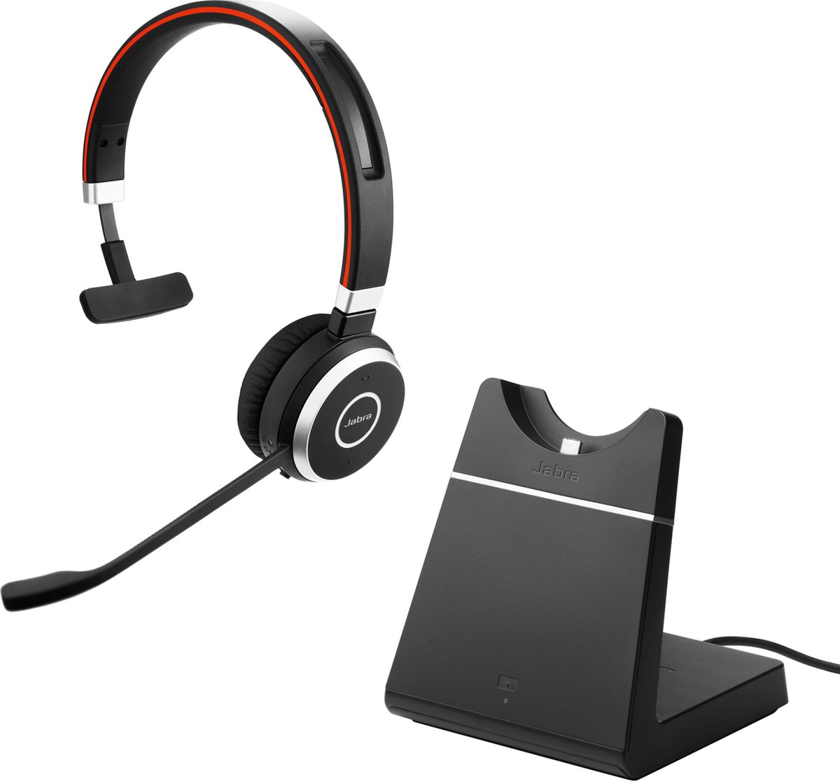 Jabra Evolve 65 Second Edition - UC On Ear headset Bluetooth, Radiografisch Telefoon Stereo Zwart Noise Cancelling, Ruisonderdrukking (microfoon) Incl. oplaad-