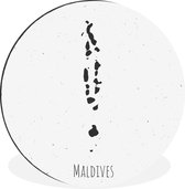Illustration d'une carte noire des Maldives Cercle mural aluminium ⌀ 60 cm - Tirage photo sur cercle mural / cercle vivant / cercle de jardin (décoration murale)