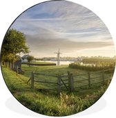 WallCircle - Wandcirkel - Muurcirkel - Hekken om het landschap van Nationaal park The Broads - Aluminium - Dibond - ⌀ 60 cm - Binnen en Buiten