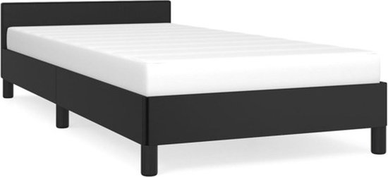 vidaXL Cadre de lit avec tête de lit Cuir artificiel Noir 80x200 cm