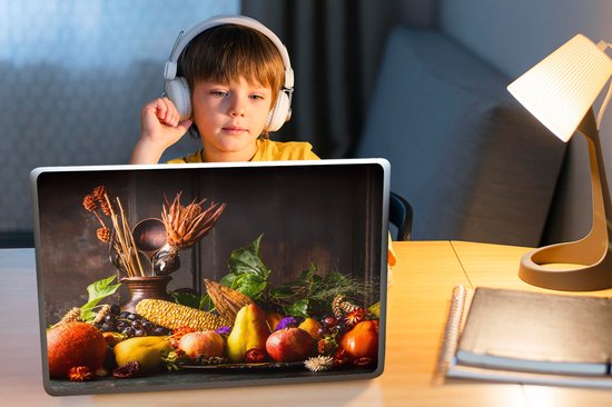 Autocollant pour ordinateur portable - 15,6 pouces - Légumes - Fruits - Rustique - Table - 36x27,5 cm - Autocollants pour ordinateur portable - Peau pour ordinateur portable - Couverture