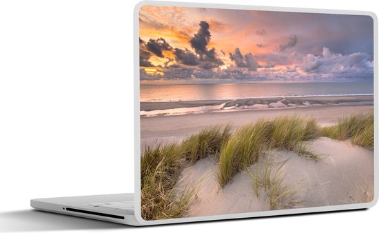 Laptop sticker - 11.6 inch - Zonsondergang - Duin - Strand - Planten - Zee - 30x21cm - Laptopstickers - Laptop skin - Cover