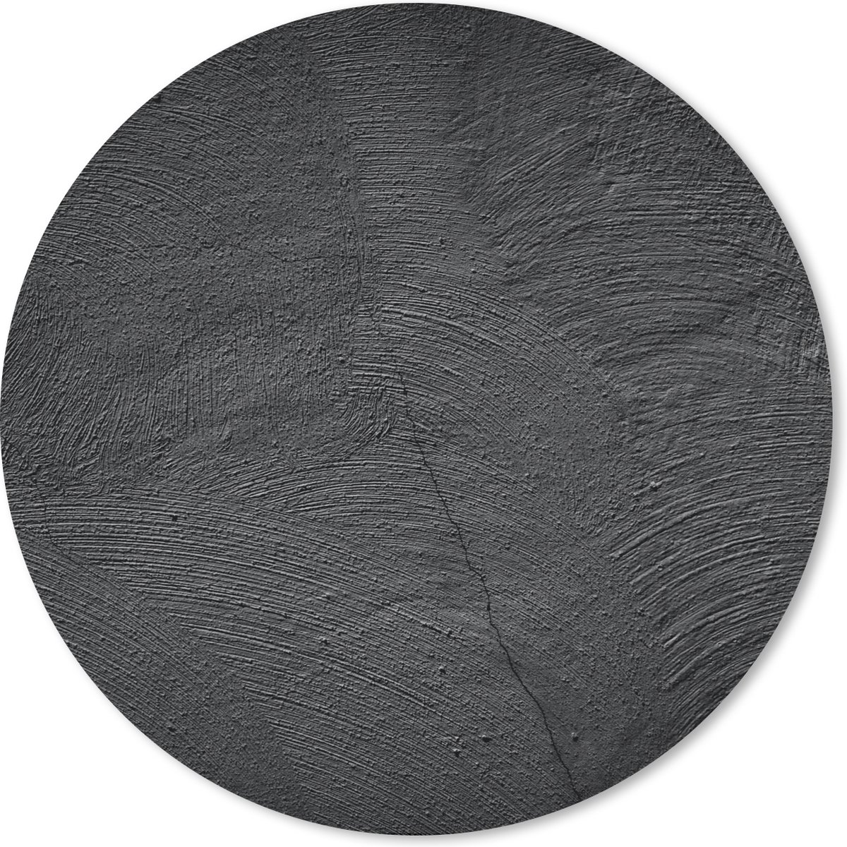 Muismat rond 40x40 cm - Mousepad Beton - Zwart - Industrieel - Ronde muismatten