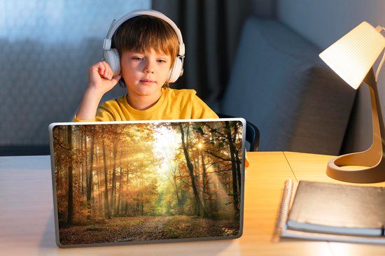 Autocollant pour ordinateur portable - 13,3 pouces - Forêt - Automne - Soleil - Paysage - Nature - Arbres - Feuilles - 31x22,5 cm - Autocollants pour ordinateur portable - Skin pour ordinateur portable - Housse