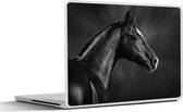 Laptop sticker - 14 inch - Paard - Dieren - Zwart - Wit - Portret - 32x5x23x5cm - Laptopstickers - Laptop skin - Cover