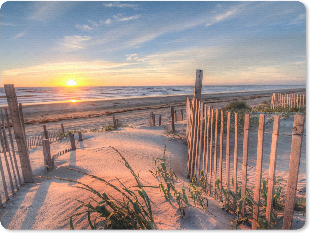 Muismat Groot - Strand - Zee - Duin - Zonsondergang - Landschap - 40x30 cm - Mousepad - Muismat