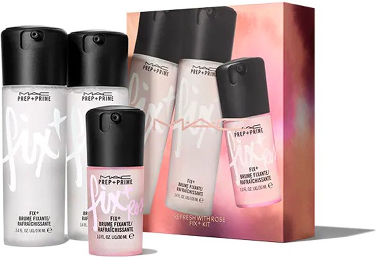 M.A.C Refresh with Rose Fix Kit: Set 3 Fix+ Brume Fixante 2x 100 ml + 30 ml Fix+ Rose