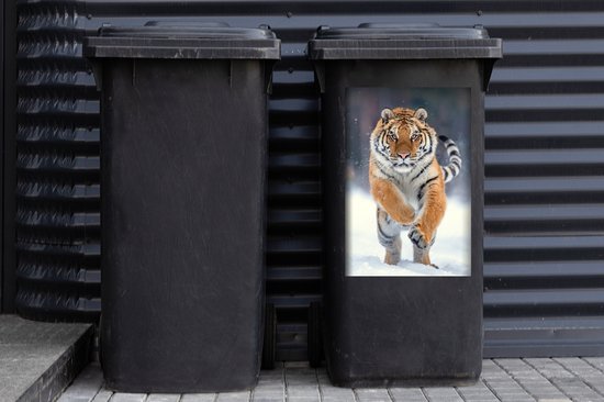 Contenant autocollant Tigre - Paysage - Neige - Hiver - Animaux - 40x60 cm - Kliko sticker