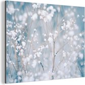 Wanddecoratie Metaal - Aluminium Schilderij Industrieel - Takken - Sneeuw - Winter - Natuur - Botanisch - 120x90 cm - Dibond - Foto op aluminium - Industriële muurdecoratie - Voor de woonkamer/slaapkamer