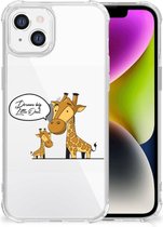 Hoesje Bumper Geschikt voor iPhone 14 Telefoon Hoesje met doorzichtige rand Giraffe